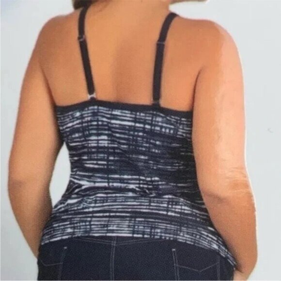 NWT Free Country Batik High Neck Braided Tankini Top – Size Large Swim Top Only - Picture 2 of 8
